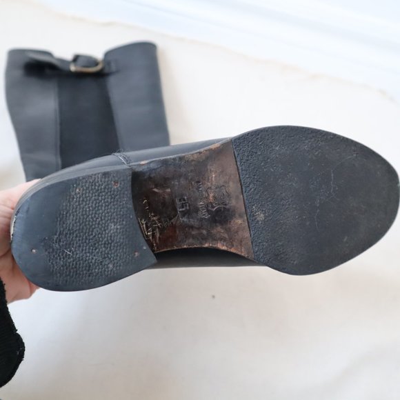 Vero Cuoio Black Leather Riding Boots, Size 5 - Picture 11 of 16